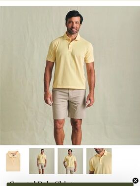 Men's Yellow Polo Shirt - Classic Short Sleeve
